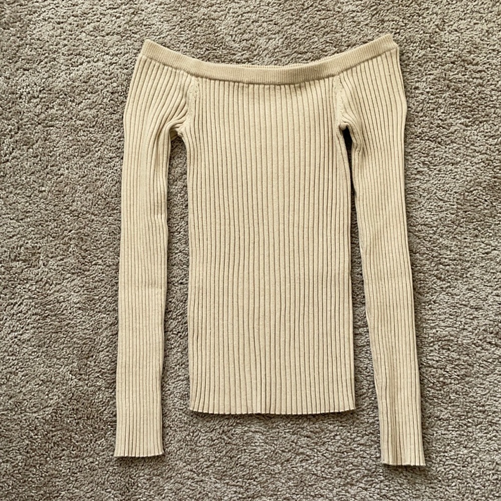 X REVOLVE Dove Rib Sweater in Beige